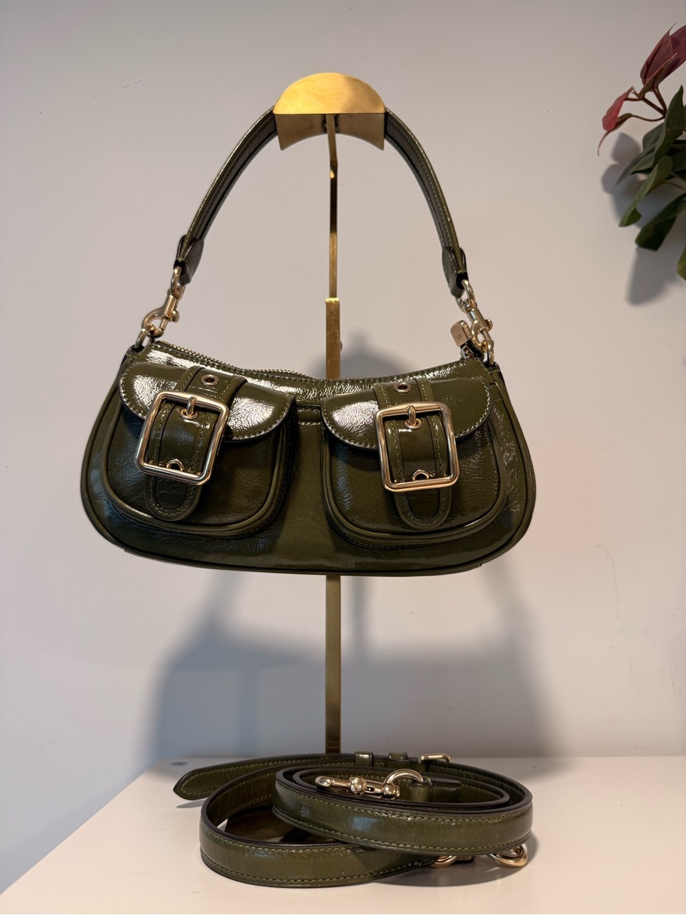 Coach Ashton Olive Green Leather Bag